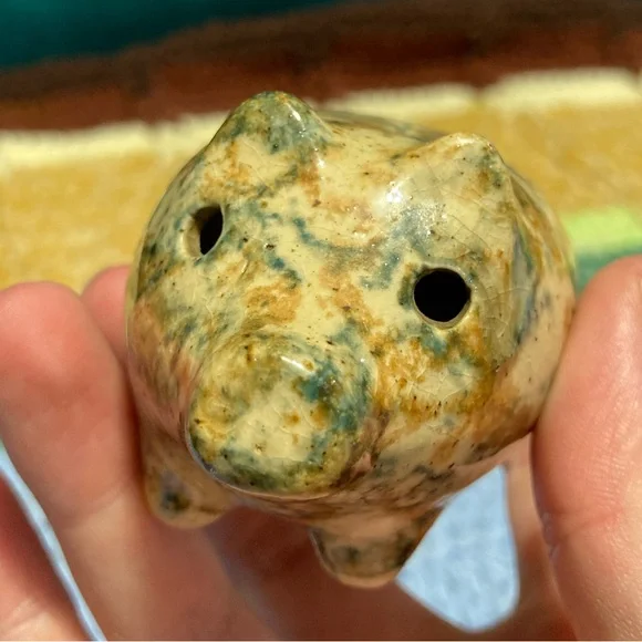 Vintage Piggy Bank Pig Knick Knack Small Pottery Handmade Crafty - Picture 12 of 16